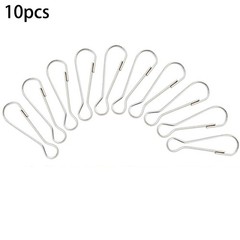 10 Pcs Stainless Steel Flag Pole Clips Keychains Curtains Clip Fixed Buckle