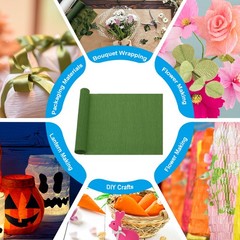8.2ft Crepe Paper Roll, 1 Roll 10″ Width Crepe Paper Roll Sheet, Dark Green