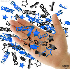 Graduation Decorations 2026 | Blue and Black Congrats Grad Confetti 2026 – Pack