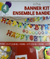 (2 Pack) Happy Birthday Banner & Foil Banner Kit Party Decorations