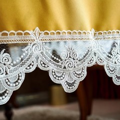 SUTAVIA Lemon Oval Tablecloth with Embroidery Lace Waterproof Table Cloth Elegan