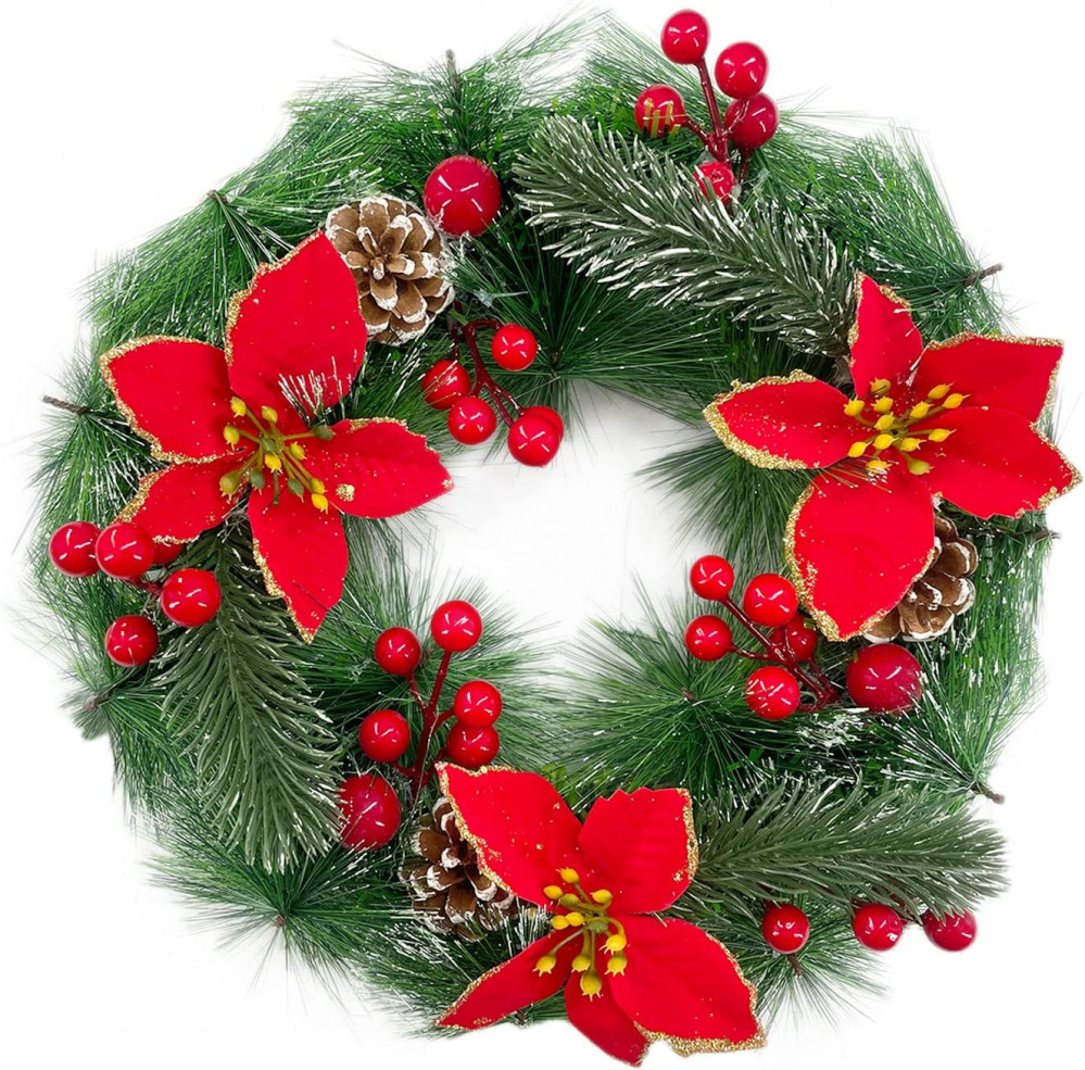 Christmas Wreath 30cm, Decorations Front Door Ornament…