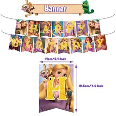 Rapunzel Tangled Theme Birthday Party Supplies Balloon Banner Cake Toppers