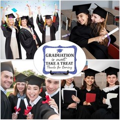 20PCS Graduation Candy Buffet Labels, 1 Gold Glitter Candy Buffet Table Sign wit