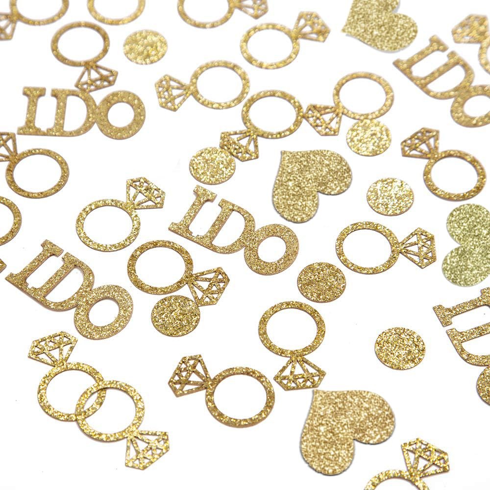 160 PCS Gold Wedding Confetti I DO Engagement Bridal Shower Table Decor