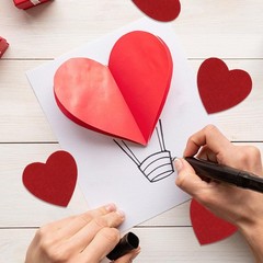 50PCS (Red, 50mm) Felt Hearts Cutout for Valentine’s Day Wedding Decoration Scr