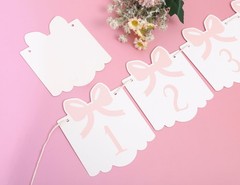 12 Month Bow Photo Banner – Milestone Bow Banner, Newborn To 12 Months, 1st B…