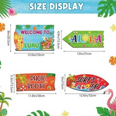 20 Pieces Luau Party Decorations Hawaiian Party Welcome Sign Summer Tropical Par