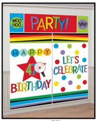 ADD ANY AGE HAPPY BIRTHDAY scene setter ~ Adult Birthday Party Decoration 6ft
