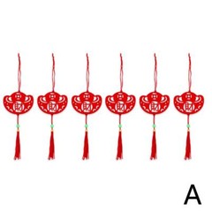 6pcs Chinese Lantern Ornaments New Year Flannel Pendant Spring Festival E4