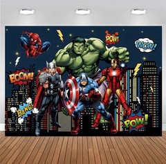 Avengers Superhero Spider-man Birthday Party Photo Background Banner Decorations
