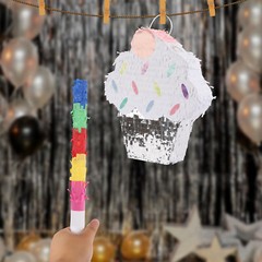 Ice Cream Cake Pinata w/ Stick Holiday Decoration Surprise Candy Party Pinata