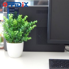 OFFIDIX Mini Artificial Eucalyptus Plants with Vase for Big Size, Green