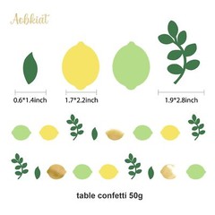 Wedding Party Decorations Set, 12 PCS Yellow Green White Lemon Pattern Paper …