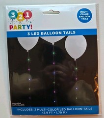 321 Party! LED Balloon Tail 3-Pack Multicolor 5.9 ft Party Theme