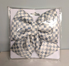MacKenzie Childs Sterling Check Bow Medium 7 x 11″ Silver Gray Weddings Parties