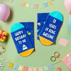 11th Birthday Gift Socks for Boys Blue Presents 11 Year Old Tween Boys Girls
