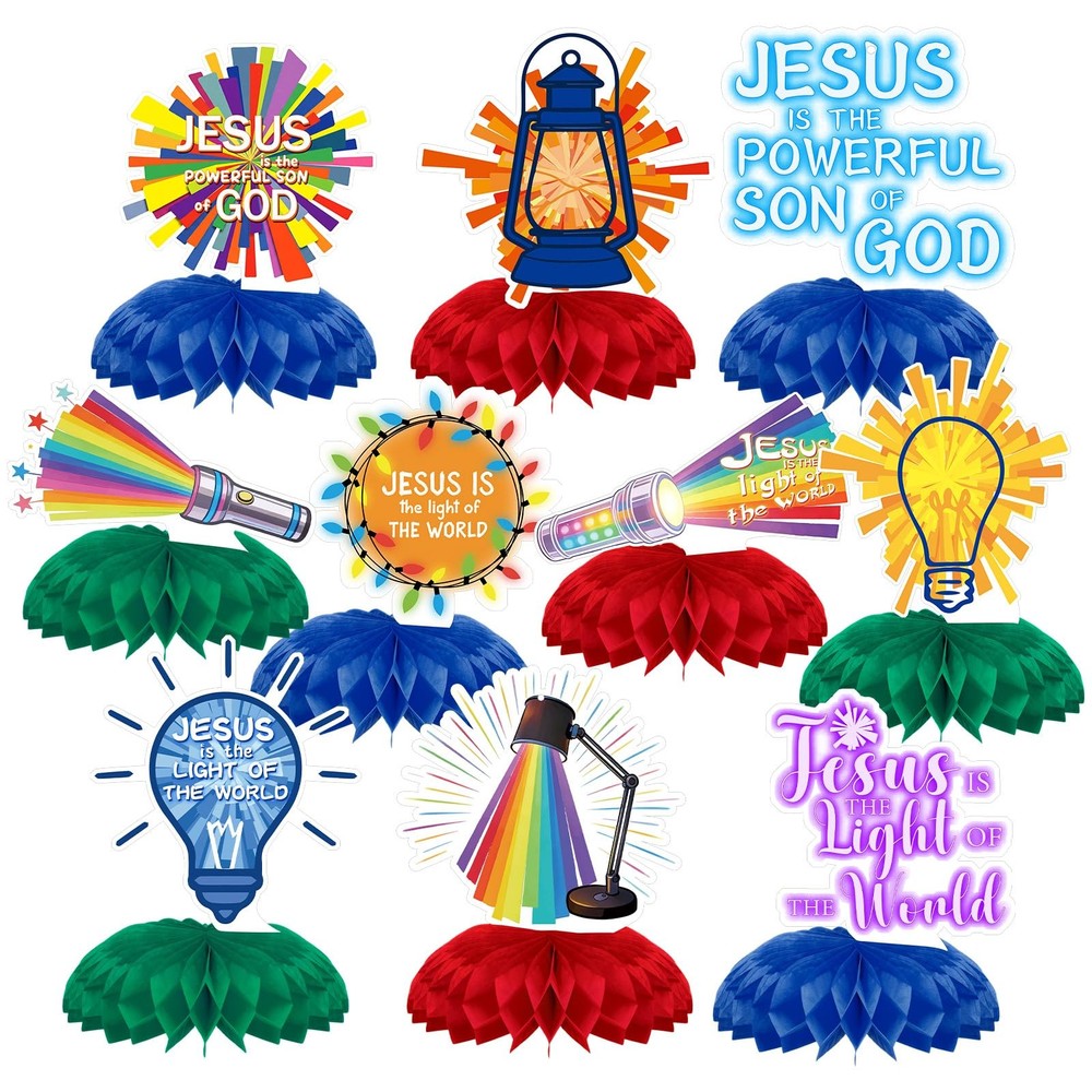 10 Pcs 2026 Vbs Table Centerpieces Decorations Illumination Themed Bright Hon…