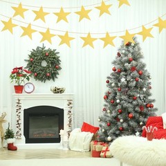 48 Pcs Stars Cutouts, 6 Inch Double Printed Paper Stars, Gold/Blue