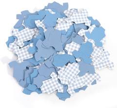 Blue Bodysuit Confetti – Blue Gingham Baby Shower Confetti,Baby Shower Decoratio