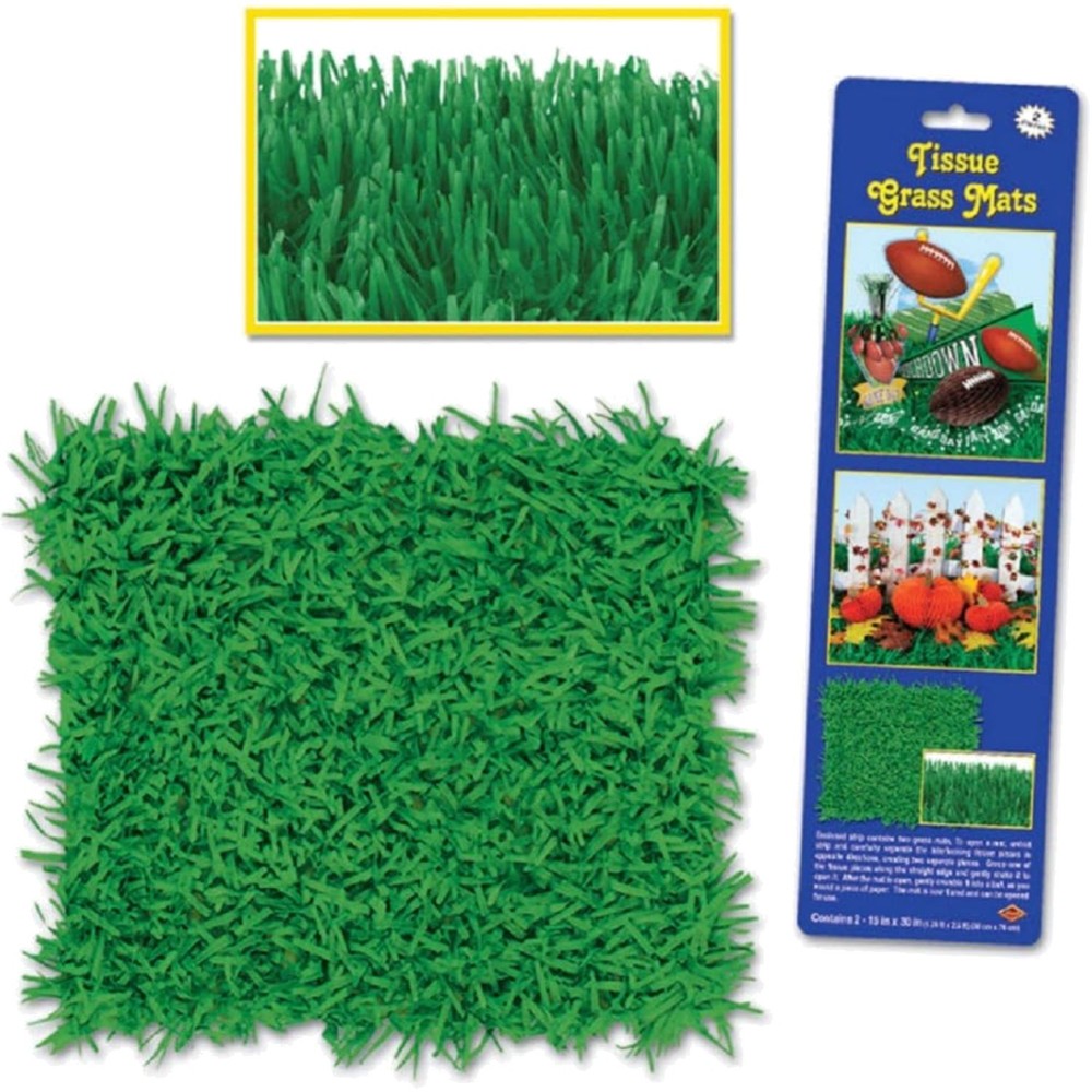 Green Tissue Paper Grass Mats, 2 Piece Set, 15 x 30, Easter Decorations