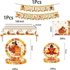 Thanksgiving Party Decorations Supplies, Give Thanks Themed Party Set, Thanksgiv