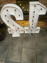 Large Light Up Decoration White cardboard for 21st Birthday