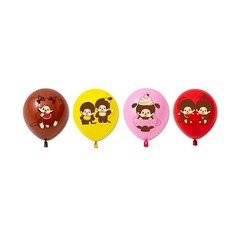 Anime Monchhichi Happy Birthday Banner Balloon Cupcake Topper Party Decoration