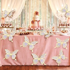 12 Pcs Large Butterfly Party Decoration Paper Butterfly Stickers in 2 Differe…