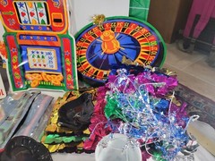 Casino Game Night Decorations Chip Trays Visors Tablecloths, Banners Backdrop