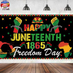 Large 71″ X 43″ Juneteenth Backdrop, Happy Juneteenth Decorations Banner, June t