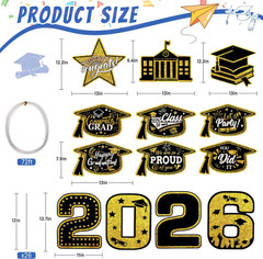 13Pcs Graduation Yard Signs Class of 2026 Large Congrats Grad Sign with Stakes &