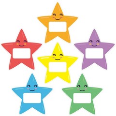 36 PCS Colorful Star Cutouts Student Bulletin Board Decorations Name Tags