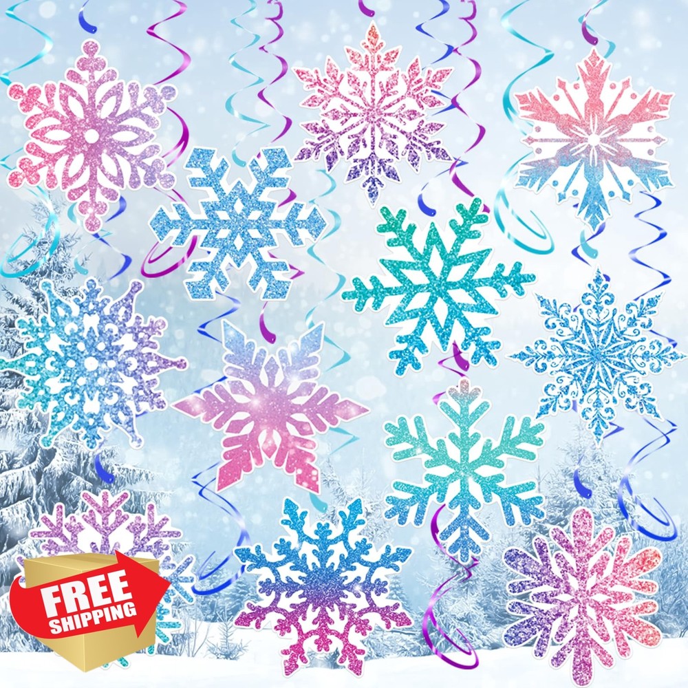 Pedel Snowflake Hanging Swirls 30pc