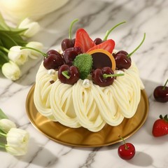 Fake Cake Dessert Artificial Cake with Cream Cherry Fake Cupcake Faux Food Mo…