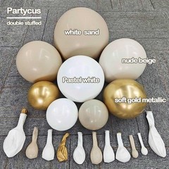 White Sand Gold Balloon Arch – Double Stuffed Matte Cream Nude Beige White Pa…