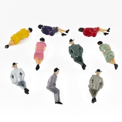 Decorative Architectural Model Supplies 50 Pcs Sitting People Set at 1 32 Scale