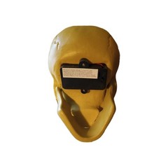 Vintage Plastic SKULL HEAD LIGHT UP Bulging Eyes Halloween decor hinged jaw