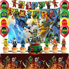 Ninja Birthday Party Decorations Lego Balloons Tablecloths Banner Cupcake Topper