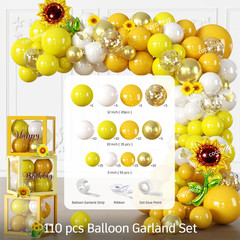 297pcs Sunflower Birthday Decorations-Serves 25, All-in-one Sunflower Party Deco