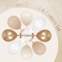 Boho Birthday Decorations with Sand White Nude Metallic Gold Foil Balloons