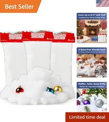 Eucatus 3 Pack Cotton-Like Snow Fluff – Safe, Reusable, and Mess-Free Decoration