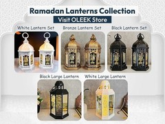 LED Ramadan Lantern Lights – 2PCs 8in Tabletop Decor for Festive Celebrations