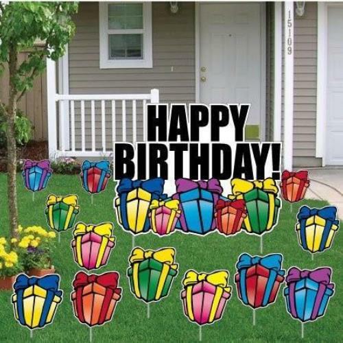 Birthday Yard Cards – Happy Birthday Greetings w/Presents – FREE SHIPPING