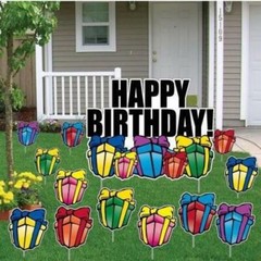 Birthday Yard Cards – Happy Birthday Greetings w/Presents – FREE SHIPPING