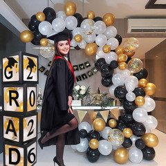2026 Graduation Party Decorations, 4 Pieces Black Balloon Boxes with Letters of