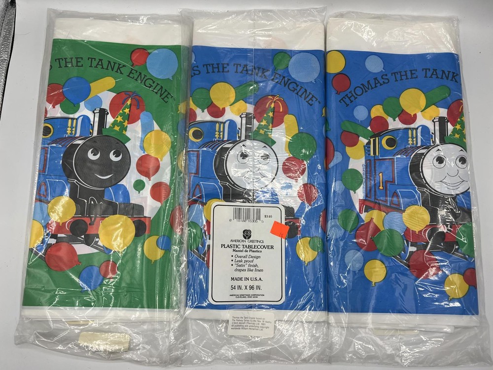 1990s Thomas the Tank Engine Plastic Tablecovers – Set of 3