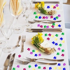 Number 16 Confetti Multicolor Birthday Anniversary Party Decoration Supplies