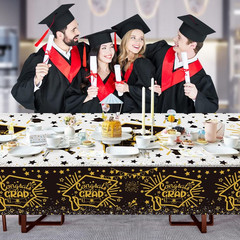 4 Pack Graduation Party Supplies 2026 Plastic Graduation Tablecloth, 54″X108″ Wa
