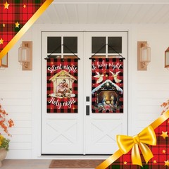 3 Pcs Nativity Christmas Door Sign Flag Christmas Holy Night Door Banner Jesu…